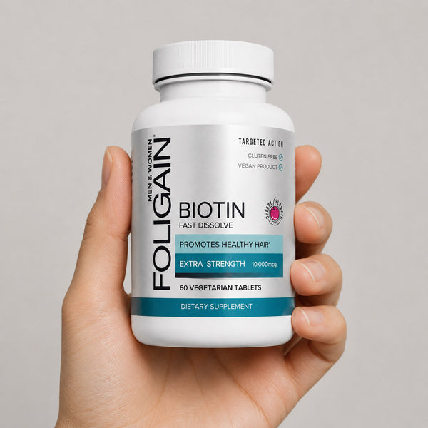 FOLIGAIN® Biotin Supplement For Healthier-Looking Hair (Fast Dissolve) - FOLIGAIN EUROPE