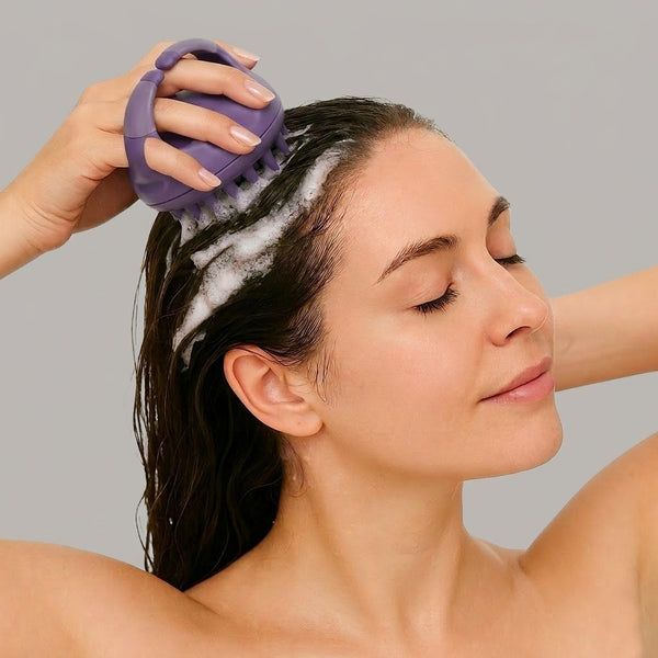 FOLIGAIN® Scalp Therapy Exfoliator & Massager in Purple - FOLIGAIN EUROPE