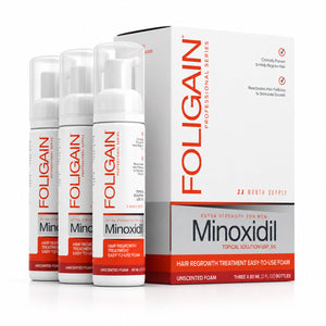 FOLIGAIN® Minoxidil 5% Hair Regrowth Foam For Men 3 Month Supply - FOLIGAIN EUROPE