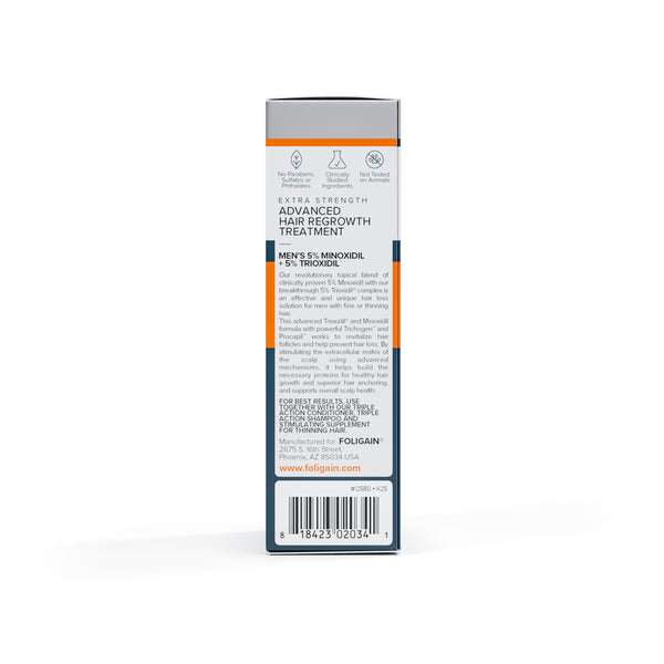 FOLIGAIN Advanced Hair Regrowth For Men Minoxidil 5% + Trioxidil 5% - FOLIGAIN EUROPE