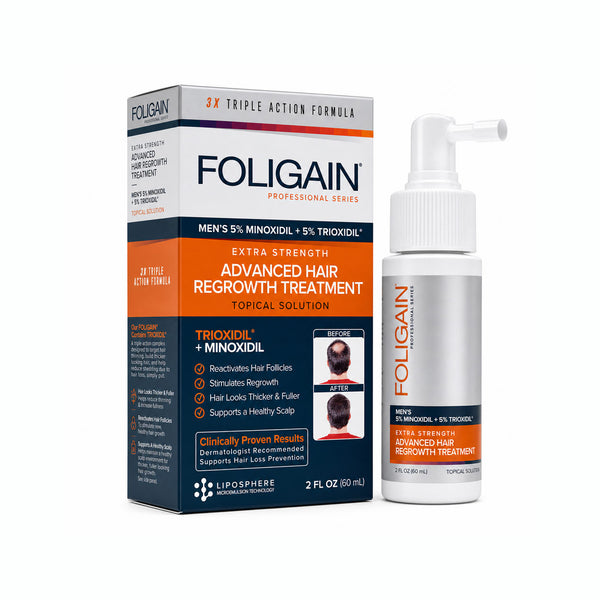 FOLIGAIN® Advanced Hair Regrowth For Men Minoxidil 5% + TRIOXIDIL®   5% - FOLIGAIN EUROPE
