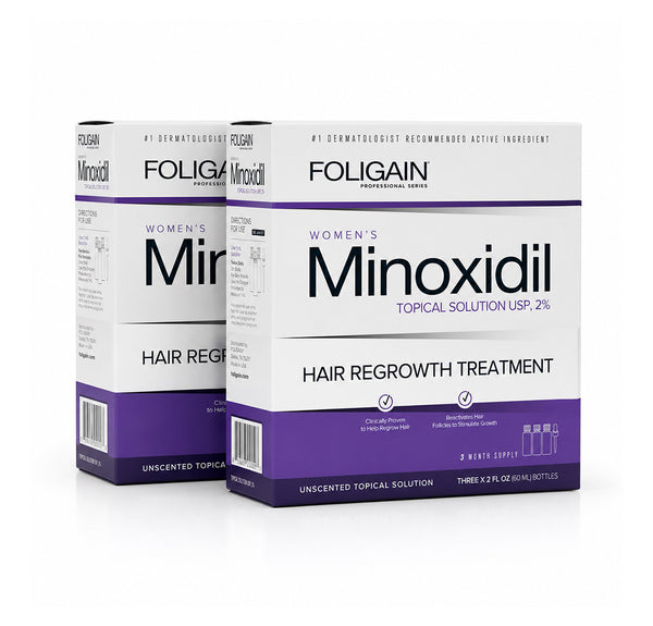 FOLIGAIN® Minoxidil 2% Hair Regrowth Treatment For Women 6 Month Supply - FOLIGAIN EUROPE