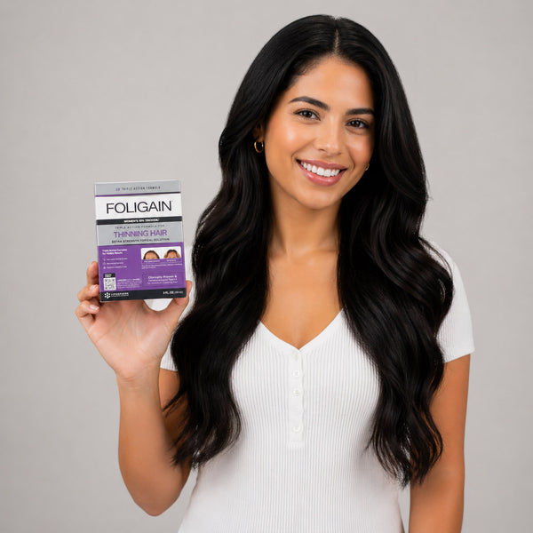 FOLIGAIN® Triple Action Complete Formula For Thinning Hair For Women with 10% TRIOXIDIL® - FOLIGAIN EUROPE